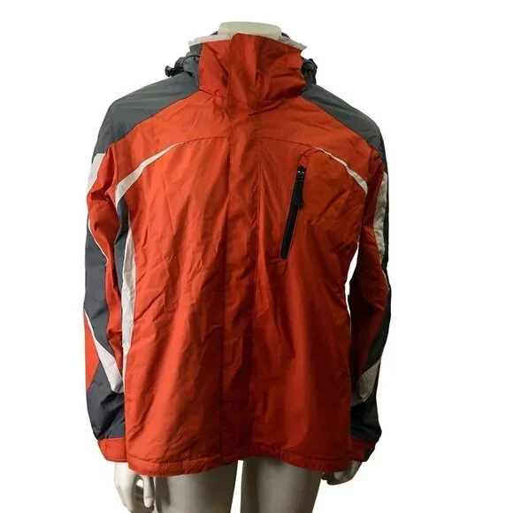 CHAPS MEN'S WATER RESISTANT FLEECE-LINED‎ HOODED JACKET /COAT LG NWT